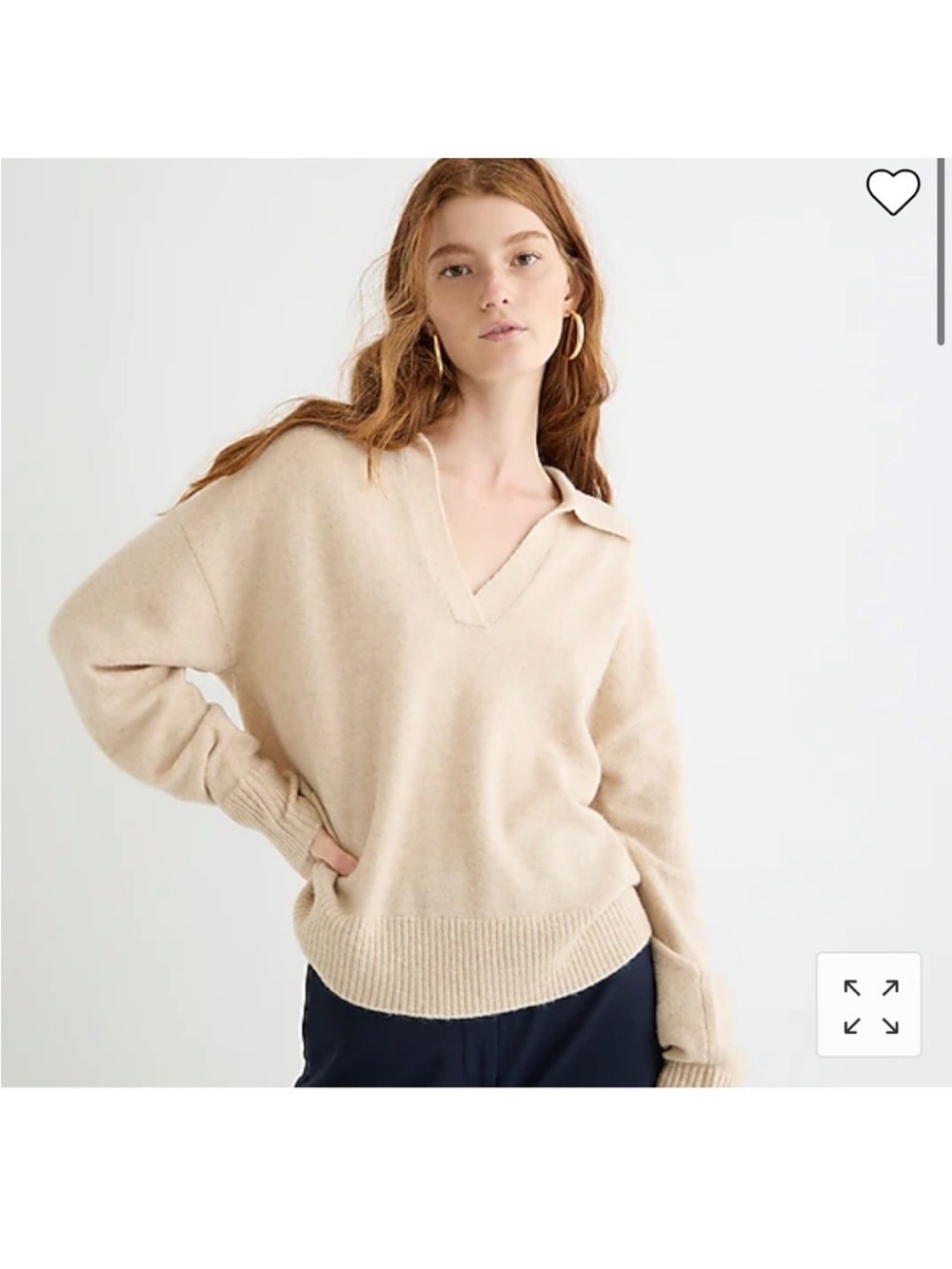 J Crew collared v neck sweater in super soft yarn xxl